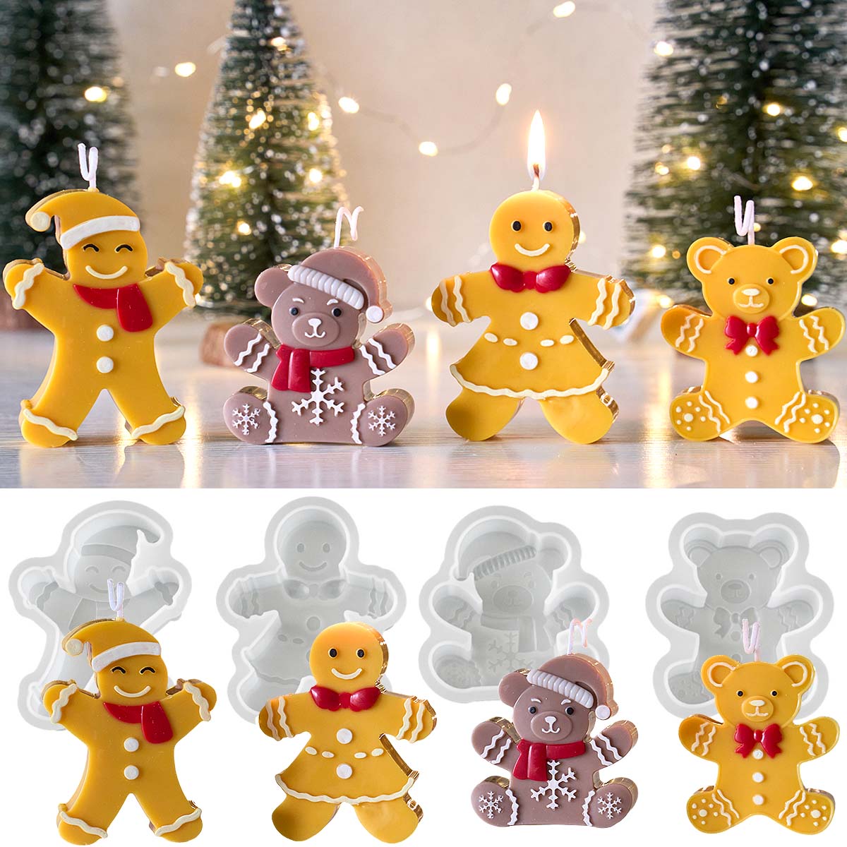 Gingerbread Man Bear Silicone  - Soap Making Gifts review and price